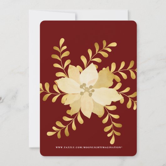 ホリデーオープンハウス金ゴールドクリスマスオーナメント 招待状 (裏面)