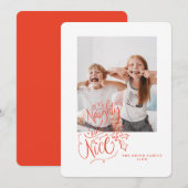 ホリデーカおもしろいードスクリプトレタリングニースいけなホテル 招待状 (正面/裏面)