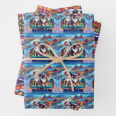 ホリデーカウドッグスウマと牛のクリスマス ラッピングペーパーシート (インサイチュ)