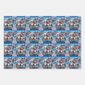 ホリデーカウドッグスウマと牛のクリスマス ラッピングペーパーシート (正面)