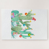 ホリデーカクタスクリスマスサウスウエストカクティ砂漠 ジグソーパズル (横)