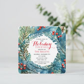 ホリデーカクテルクリエレガントスマスフローラリース 招待状 (スタンド正面)