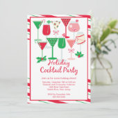 ホリデーカクテルクリスマスパーティの招待状 招待状 (スタンド正面)