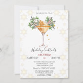 ホリデーカクテルジンジャーブレッドクッキークリスマス 招待状 (正面)