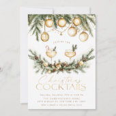 ホリデーカクテルドリンクモダンクリスマスパーティー 招待状 (正面)