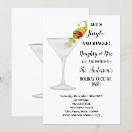 ホリデーカクテルバッシュアンチュアルクリスマスパーティー 招待状