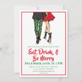 ホリデーカクテルパーティの招待状 | フェスティバルカップル 招待状 (正面)