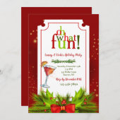 ホリデーカクテルパーティの招待状 招待状 (正面/裏面)