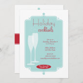 ホリデーカクテルパーティの招待状 招待状 (正面/裏面)