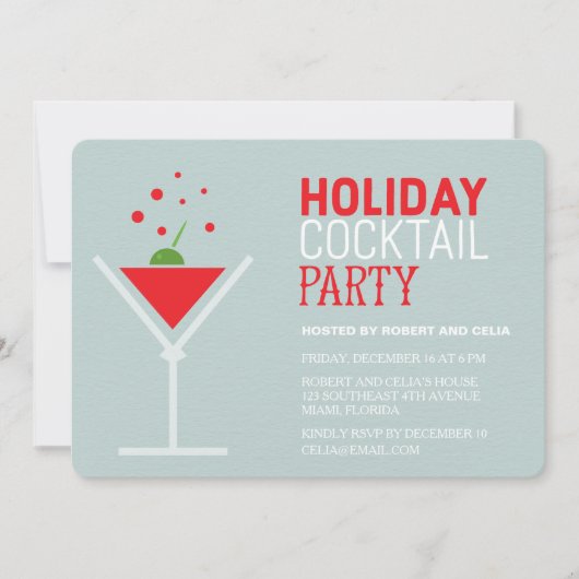 ホリデーカクテルパーティの招待状 招待状 (正面)