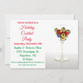 ホリデーカクテルパーティークリスマスオーナメントマルティーニ 招待状 (正面)