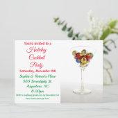 ホリデーカクテルパーティークリスマスオーナメントマルティーニ 招待状 (スタンド正面)