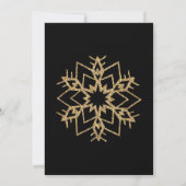 ホリデーカクテルパーティー|ブラック&金ゴールドグリッター 招待状 (裏面)