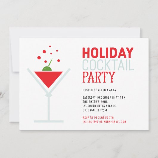 ホリデーカクテルフェスティバルクリスマスパーティー 招待状 (正面)