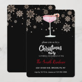 ホリデーカクテルフェスティバルドリンクキュート 招待状 (正面/裏面)