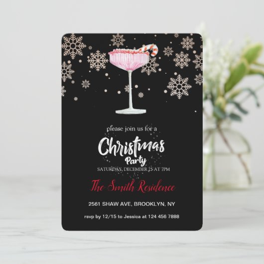 ホリデーカクテルフェスティバルドリンクキュート 招待状 (スタンド正面)