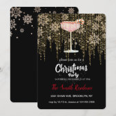 ホリデーカクテルフェスティバルドリンクキュート 招待状 (正面/裏面)