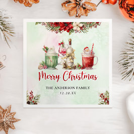 ホリデーカクテルフェスティバルドリンクスクリスマスパーティー スタンダードカクテルナプキン