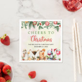 ホリデーカクテルフェスティバルドリンクスクリスマスパーティー スタンダードカクテルナプキン (インサイチュ)