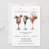 ホリデーカクテルフェスティバルドリンクスクリスマスパーティー 招待状 (正面)