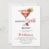 ホリデーカクテルフェスティバルドリンクスクリスマスパーティー 招待状 (正面)