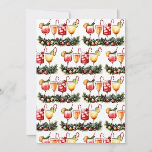 ホリデーカクテルフェスティバルドリンクスクリスマスパーティー 招待状 (裏面)