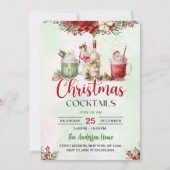 ホリデーカクテルフェスティバルドリンクスクリスマスパーティー 招待状 (正面)