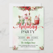 ホリデーカクテルフェスティバルドリンクスクリスマスパーティー 招待状 (正面)