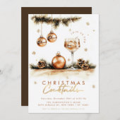 ホリデーカクテルボホエレガントクリスマスパーティー 招待状 (正面/裏面)