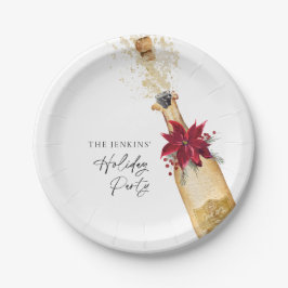 ホリデーカクテルポインセチアパーティー ペーパープレート