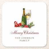 ホリデーカクテルモダンフェスティバルクリスマスパーティー スクエアペーパーコースター (正面)