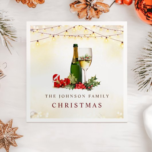 ホリデーカクテルモダンフェスティバルクリスマスパーティー スタンダードカクテルナプキン