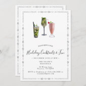 ホリデーカクテル&おもしろいクリスマスパーティー 招待状 (正面/裏面)