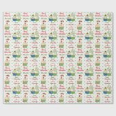 ホリデーカップケーキキッズパーソナライズされたズ ラッピングペーパー (フラット)