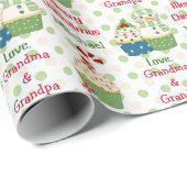 ホリデーカップケーキキッズパーソナライズされたズ ラッピングペーパー (ロールコーナー)