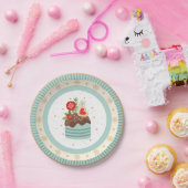 ホリデーカップケーキクリスマスプレート ペーパープレート (パーティー)