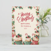 ホリデーカップケーキ応援クリスマス シーズンカード (スタンド正面)