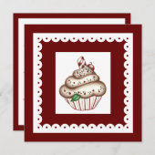 ホリデーカップケーキ招待状 招待状 (正面/裏面)
