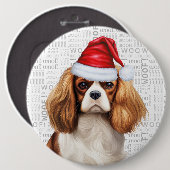 ホリデーカバリヤキングチャールズドッグウォフバックグラウンド 缶バッジ (正面&裏面)