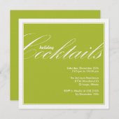 ホリデーカモダンクテルパーティの招待状ライム 招待状 (正面/裏面)