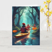 ホリデーカヤッククルー – クリスマスアドベンチャーカード カード (黄色い花)