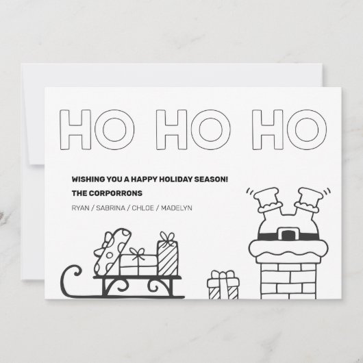 ホリデーカラーリングクリスマス2フォトカード (正面)