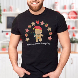 ホリデーカワイイガーブレッドボーイクッキーベーキングクルー Tシャツ