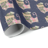 ホリデーカワイコージーキャットラッピング紙 ラッピングペーパー (ロールコーナー)