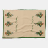 ホリデーカントリークリスマスヴィンテージタイポグラフィ キッチンタオル (横)