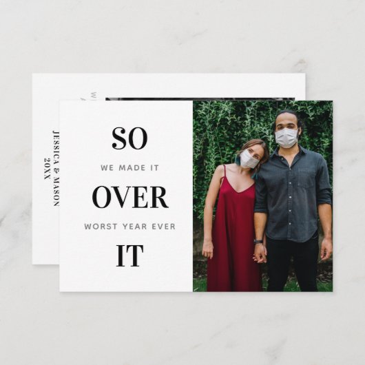 ホリデーカードおもしろいとフォトクリスマスカード サンキューカード (正面/裏面)