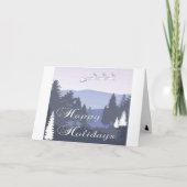 ホリデーカードシルエットモダンツリーズホワイト サンキューカード (正面)