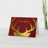 ホリデーカードトナカイ金ゴールドシーズンオブジョイ シーズンカード (正面)