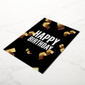 ホリデーカードハッピーバースデー黒の背景 箔シーズンカード (回転した状態)
