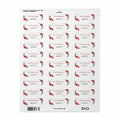 ホリデーカードポインセチア差出人住所 ラベル (フルシート)